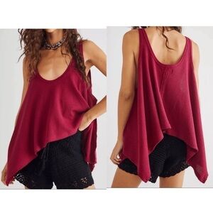 NWT Free People We The Free Sing La La oversized waffle knit tank. Size X-Small